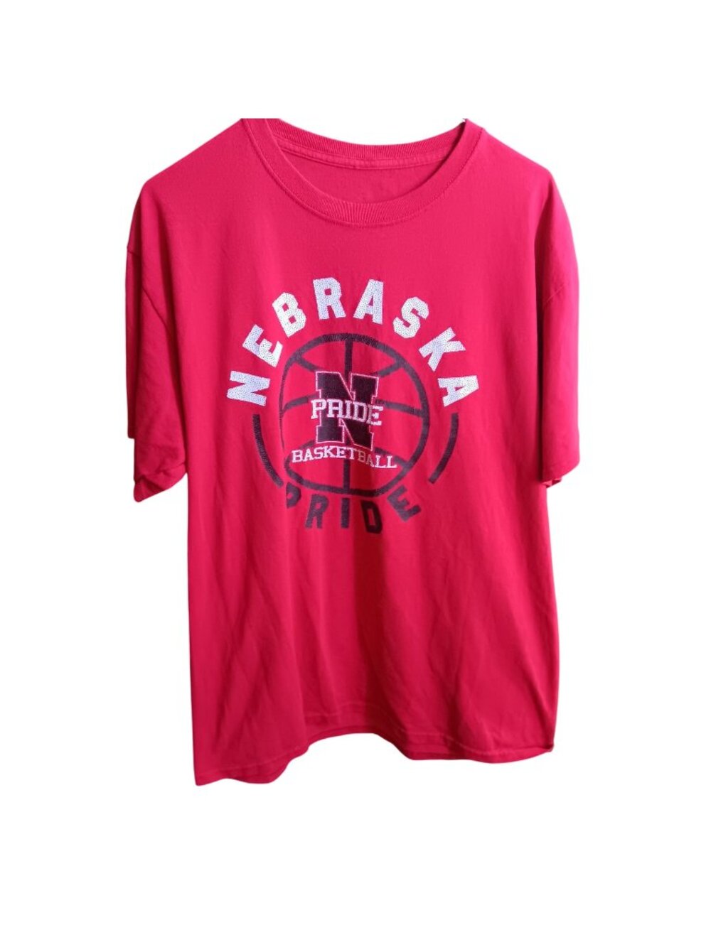 Vintage Large T-shirt Nebraska HUskers Pride Basketball 1990s